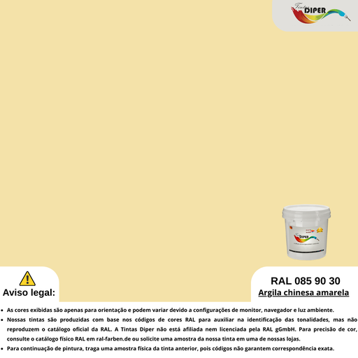 RAL 085 90 30 (T) Argila chinesa amarela