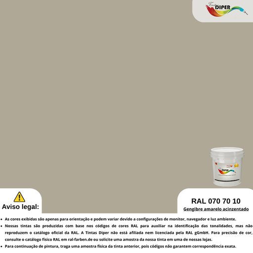 RAL 070 70 10(D) Gengibre cinza amarelo