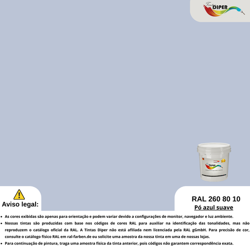 RAL 260 80 10(T)Pó azul suave