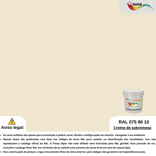 RAL 075 90 10(P) Sobremesa Creme