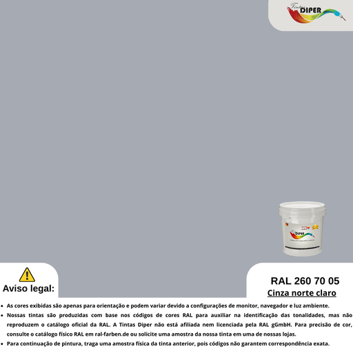 RAL 260 70 05(T)Cinza claro do norte