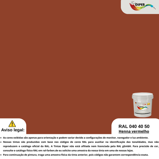 RAL 040 40 50(D)Hena vermelha