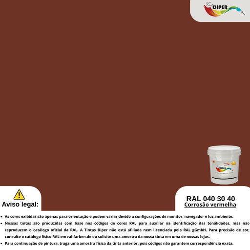 RAL 040 30 40(DD)Corrosão vermelha