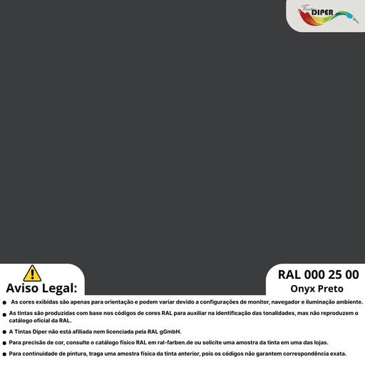 RAL 000 25 00(DD) Onyx Preto